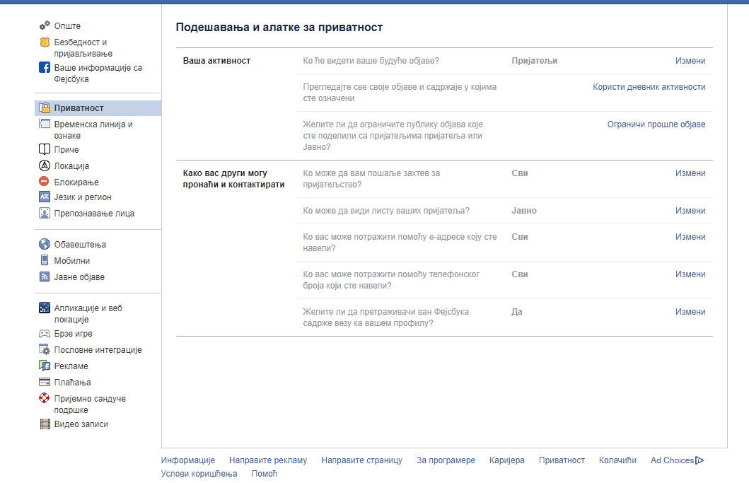 Facebook privatnost