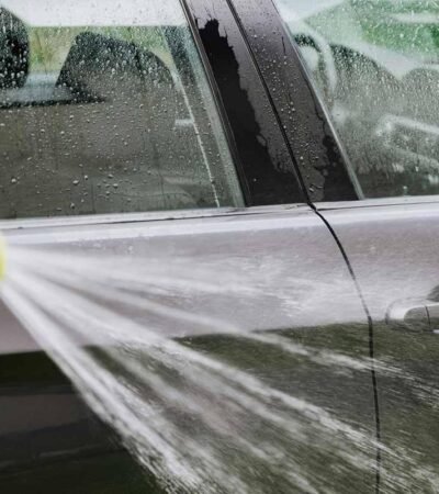Ispiranje automobila vodom tokom pranja kod kuće